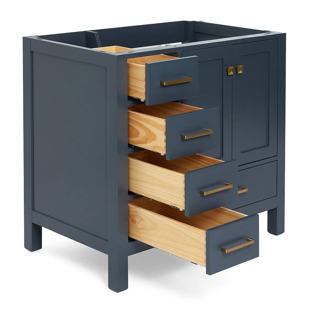 ARIEL Cambridge 36 in. W x 21.5 in. D Vanity Cabinet Only in Midnight Blue A037S-R-BC-MNB