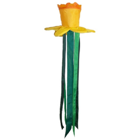 In the Breeze 4634 — Spring Daffodil 40-inch Windtail Windsock — Colorful Outdoor Decor