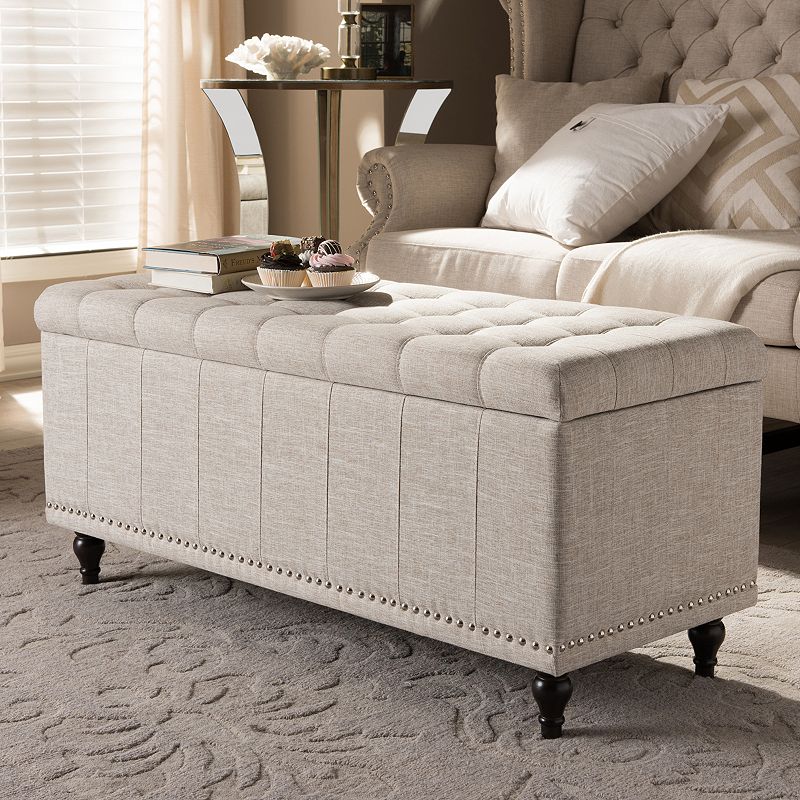 Baxton Studio Kaylee Button Tufted Storage Ottoman Bench