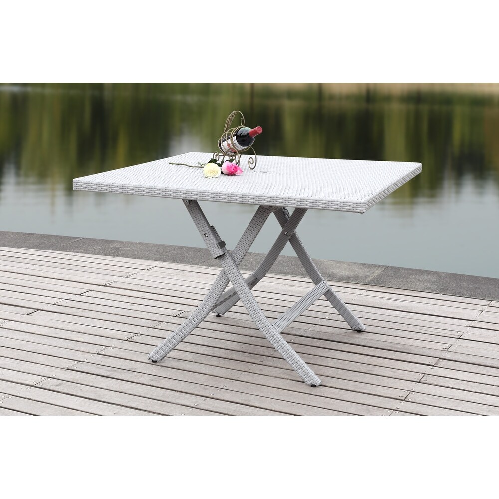 SAFAVIEH Outdoor Living Samana Grey Square Folding Dining Table   42.1\