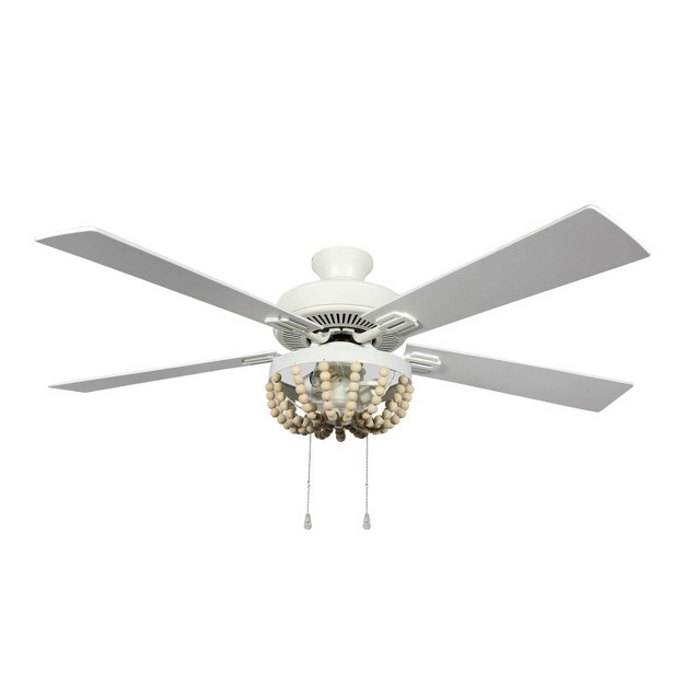 5 blade Led Wooden Chandelier Lighted Ceiling Fan River Of Goods