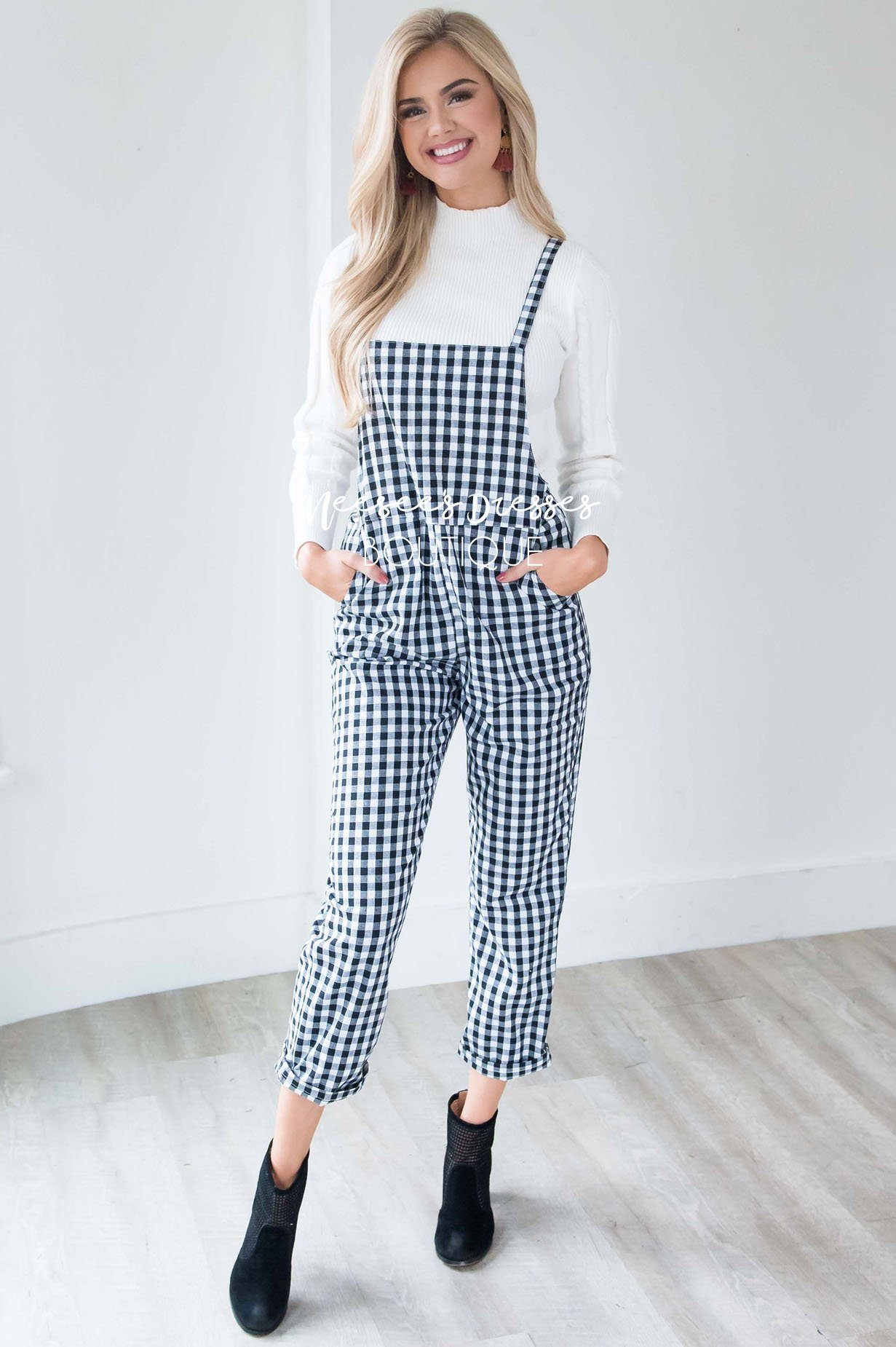 The Maya Gingham Print Overalls