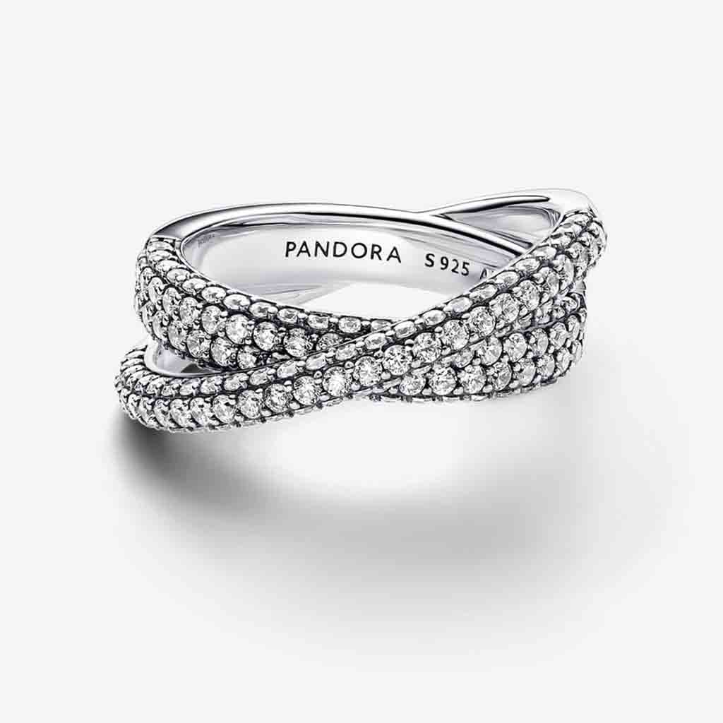 PANDORA  Pandora Timeless Pavé Crossover Dual Band Ring