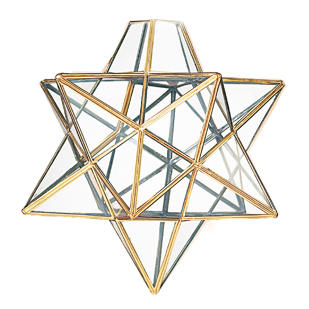 Britalia 660001 Antique Brass & Glass Vintage Easy Fit Star Pendant Shade 20cm