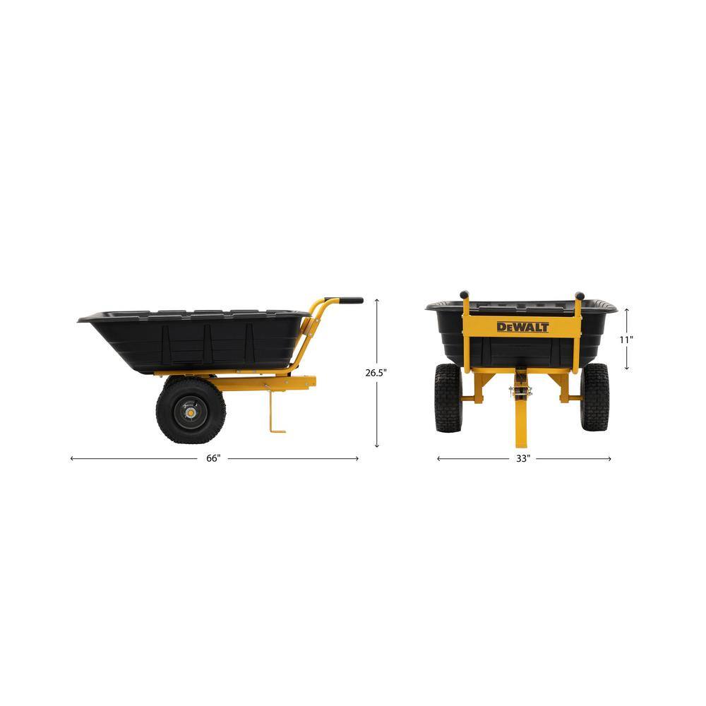 DW 800lb10 Cu. Ft. SwivelDump Cart - Convertible to TowWheelbarrow DXTB0573