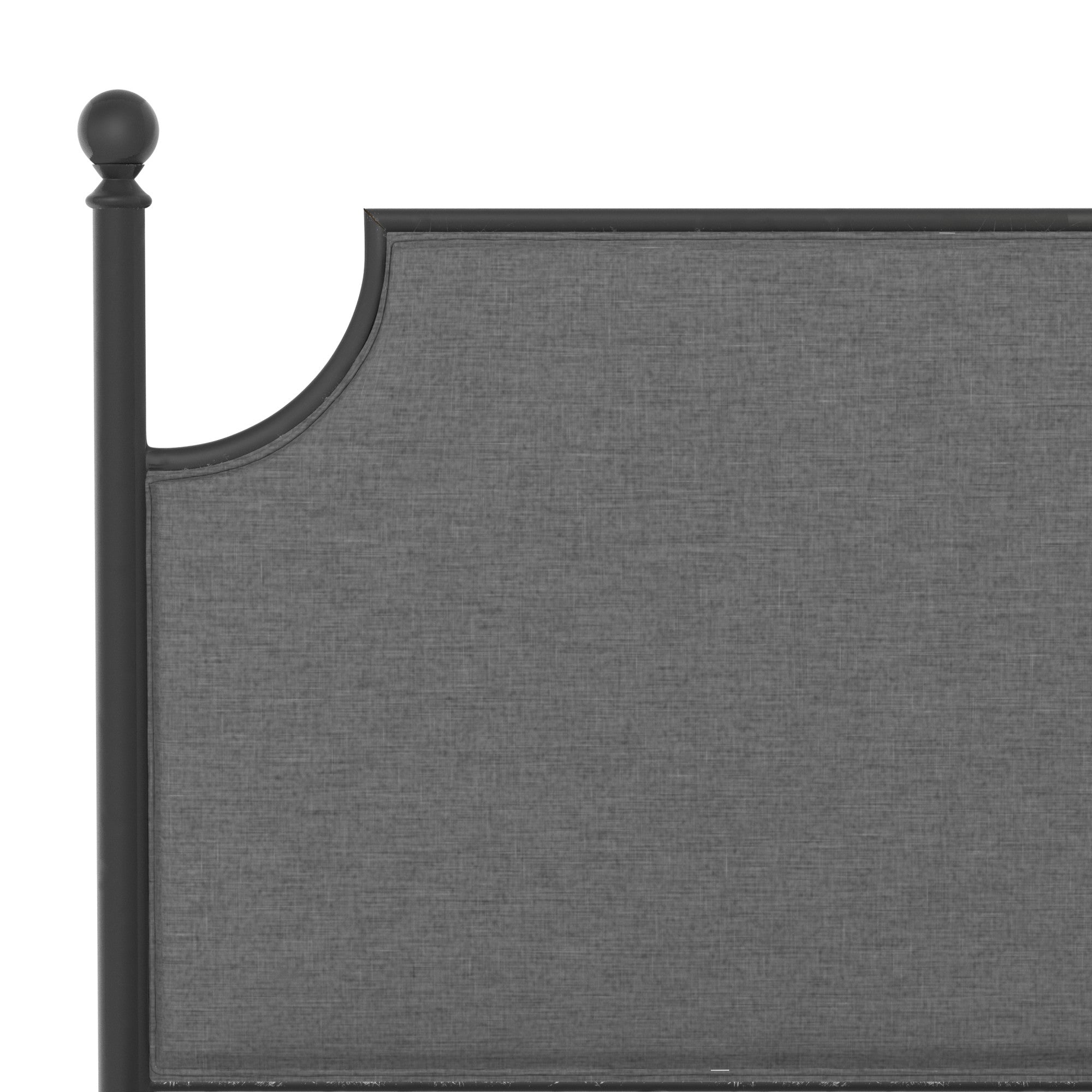 Hillsdale Furniture McArthur Metal Upholstered Queen Bed, Matte Black with Gray Fabric