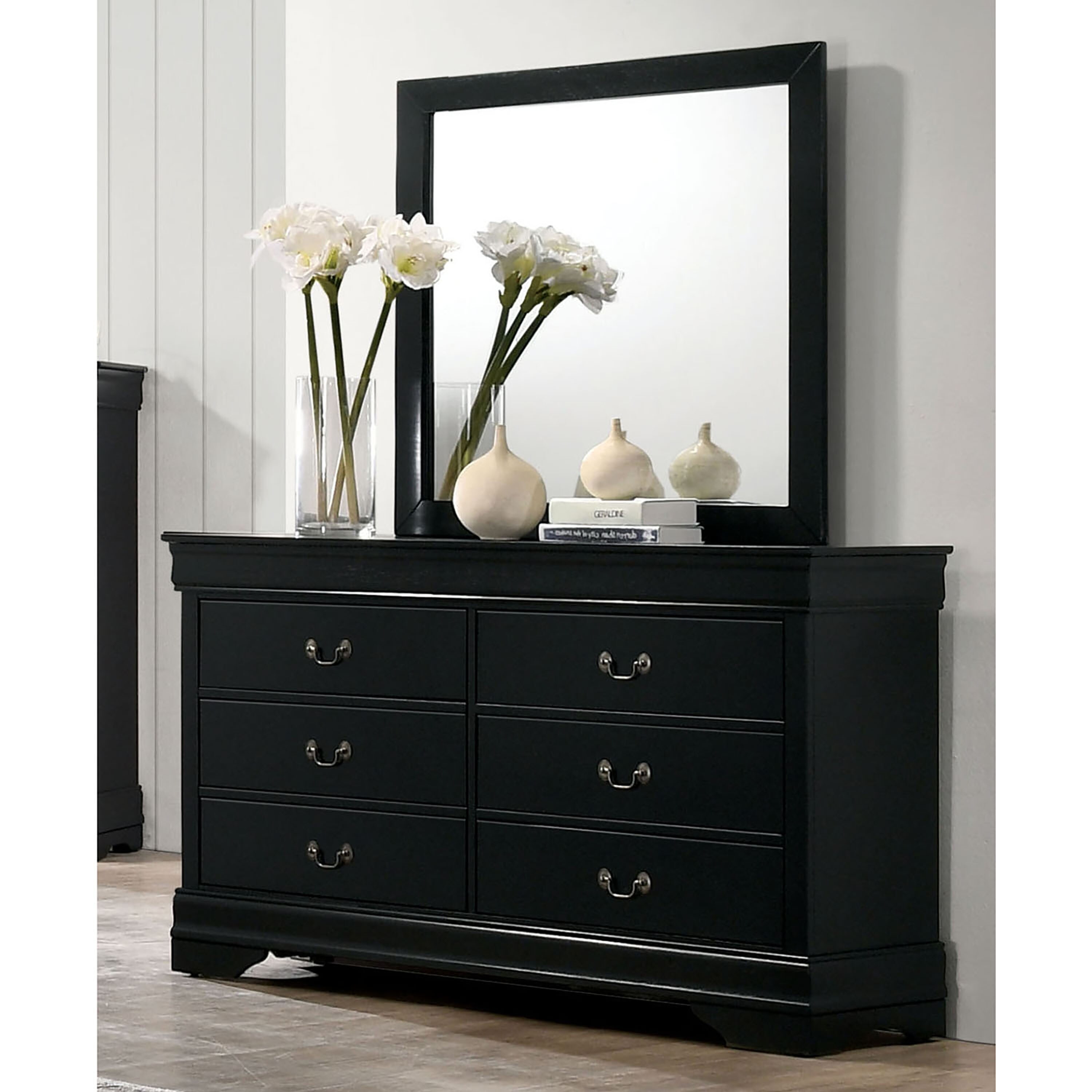 Furniture of America Lavina Contemporary 6-Drawer Dresser with Mirror - - 35634485