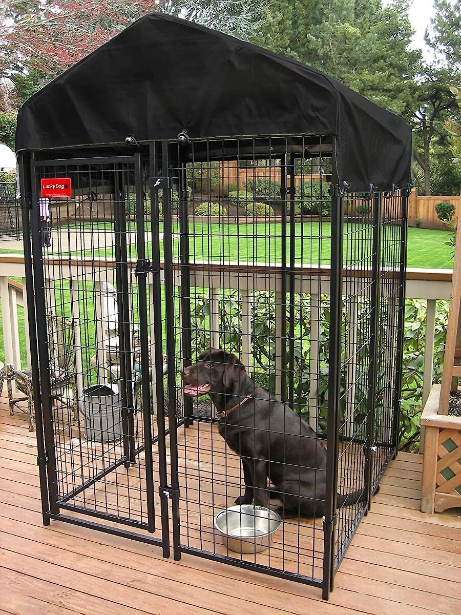 Lucky Dog Uptown Welded Wire Dog Kennel， Cover and Frame