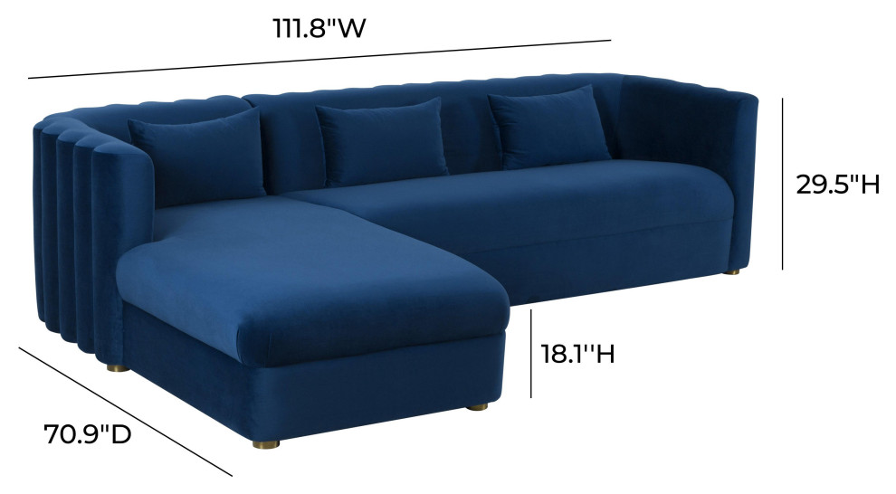 Callie Velvet Sectional   Contemporary   Sectional Sofas   by TOV Furniture  Houzz