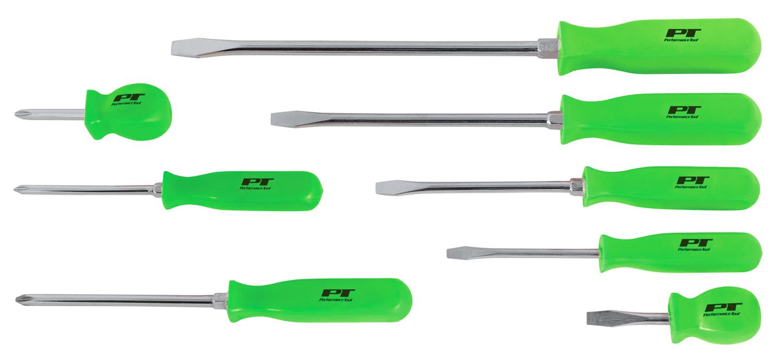 Performance Tool W904GN Performance Tool 8-Piece Hi-Visibility Screwdriver Sets