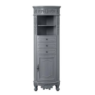 Home Decorators Collection Winslow 22 in. W x 14 in. D x 67.5 in. H Single Door Linen Cabinet in Antique Gray BF-27005-AG