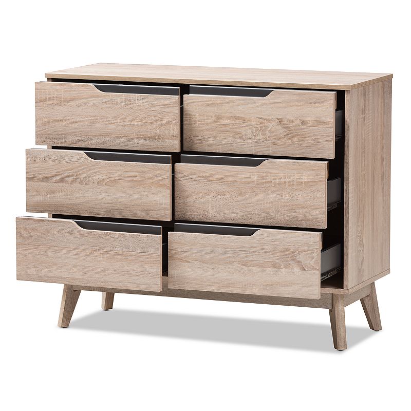 Baxton Studio Fella 6-Drawer Dresser