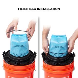 Bucket Head 5 Gallon 1.75 Peak HP WetDry Shop Vacuum Powerhead with 3 Additional Filter Bags (compatible with 5 Gal. Homer Bucket) BH0100A