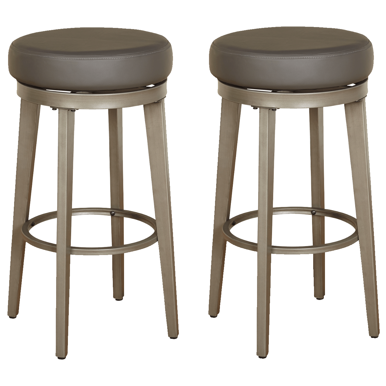 angelo:HOME Swivel Stools - Linden Gun Metal set of 2 (grey)