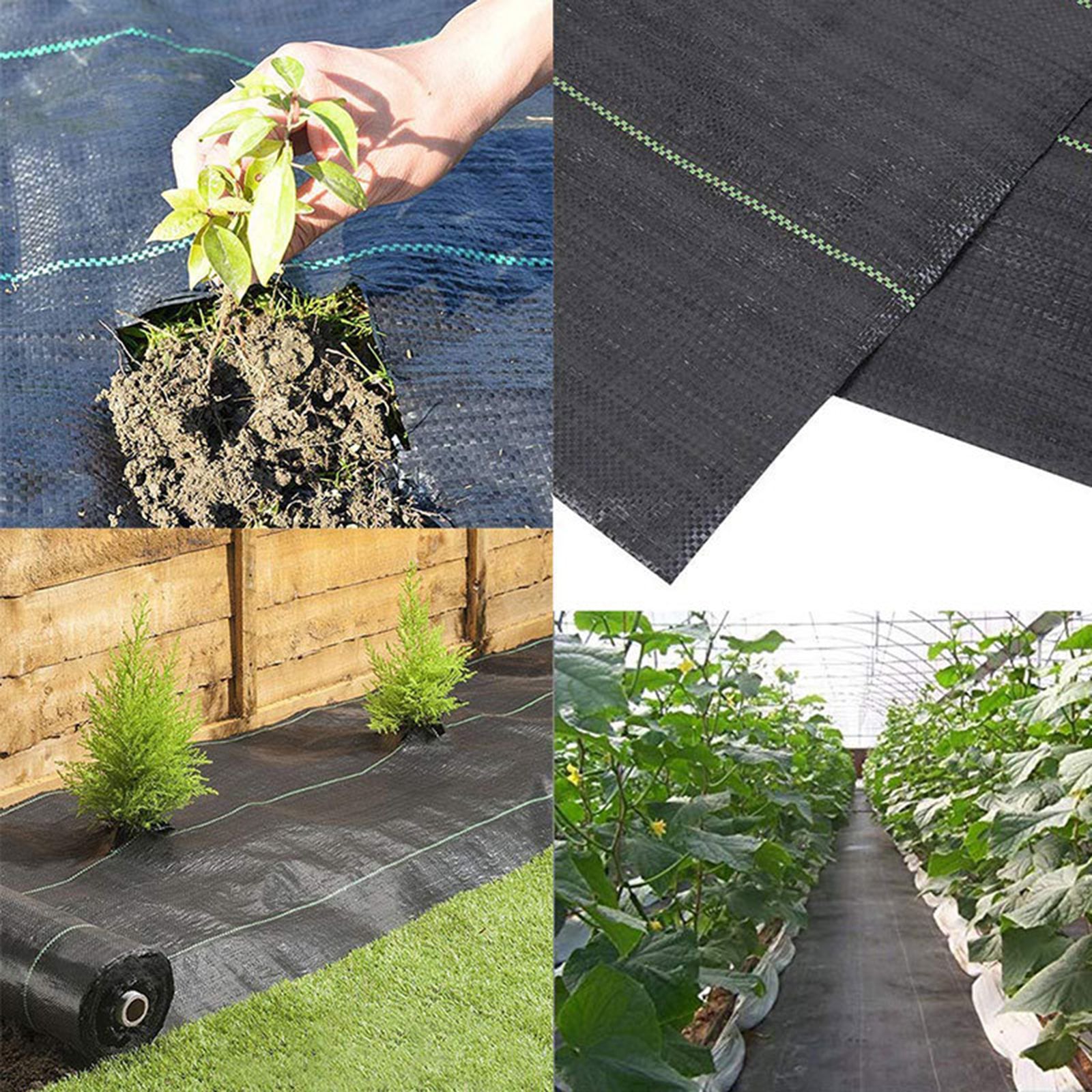 BToBackyard Plastic Mulch Ground Cover Weed Film Woven Grass Cloth Fabric Weave PP Black Garden Landscape Breathable Sheet Mat