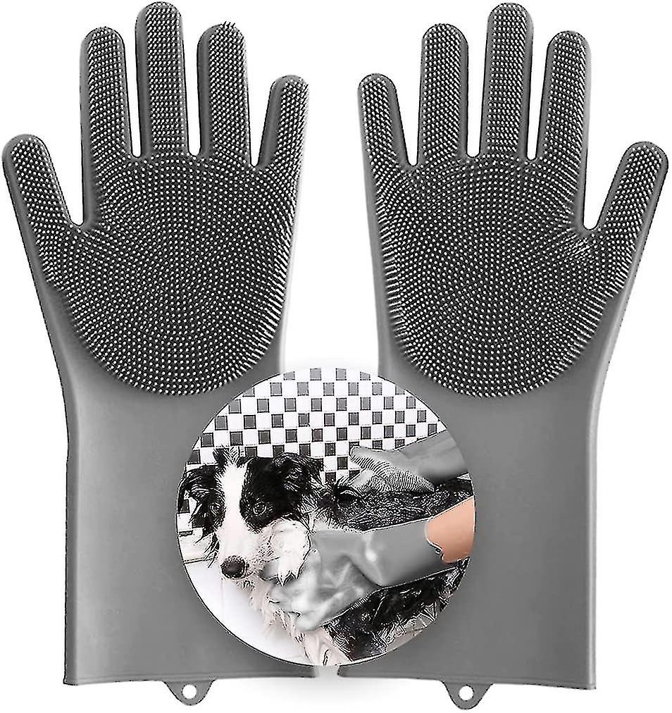 Pet Grooming Gloves Dog Bathing Shampoo Brush，heat Resistant Gloves