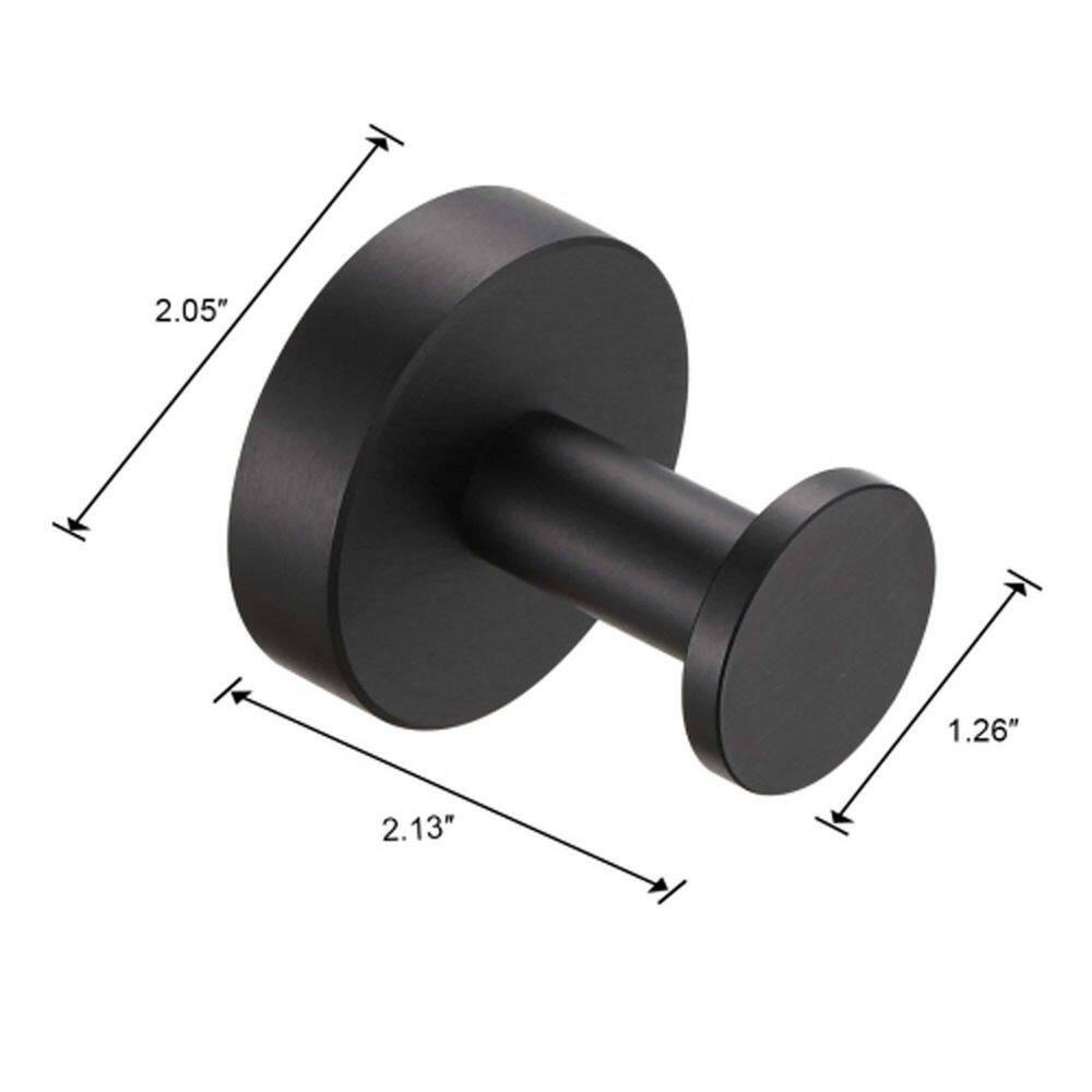 FUNKOL Round Base Wall-Mounted Towel Hooks In Matte Black 4-Piece W10835kmj8086