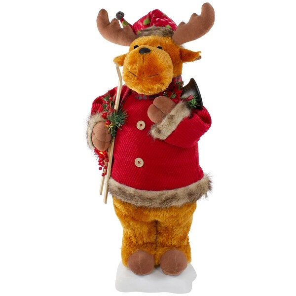 24 Lighted and Animated Musical Moose Christmas Figure