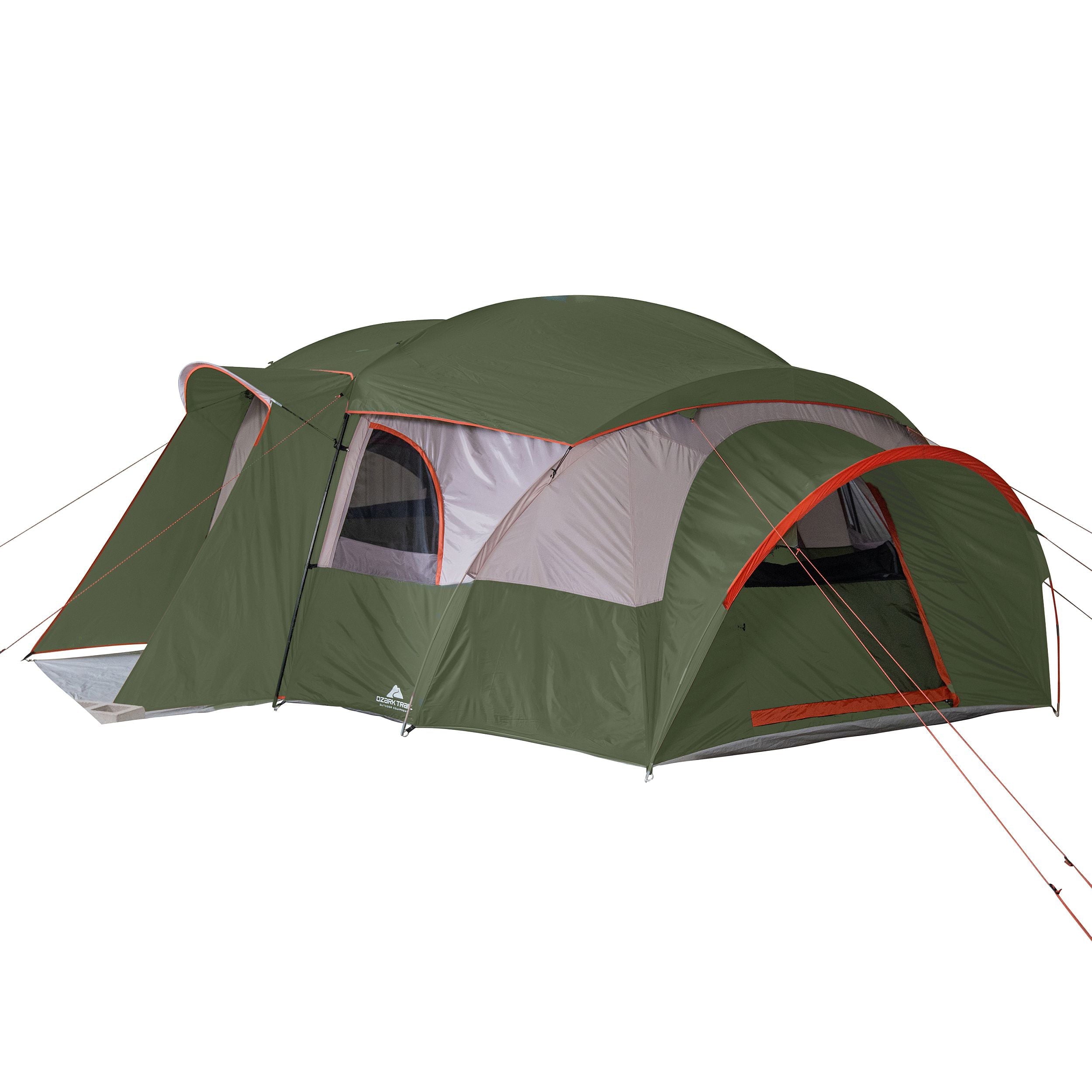 Ozark Trail Hazel Creek 18-Person Cabin Tent, with 3 Covered Entrances