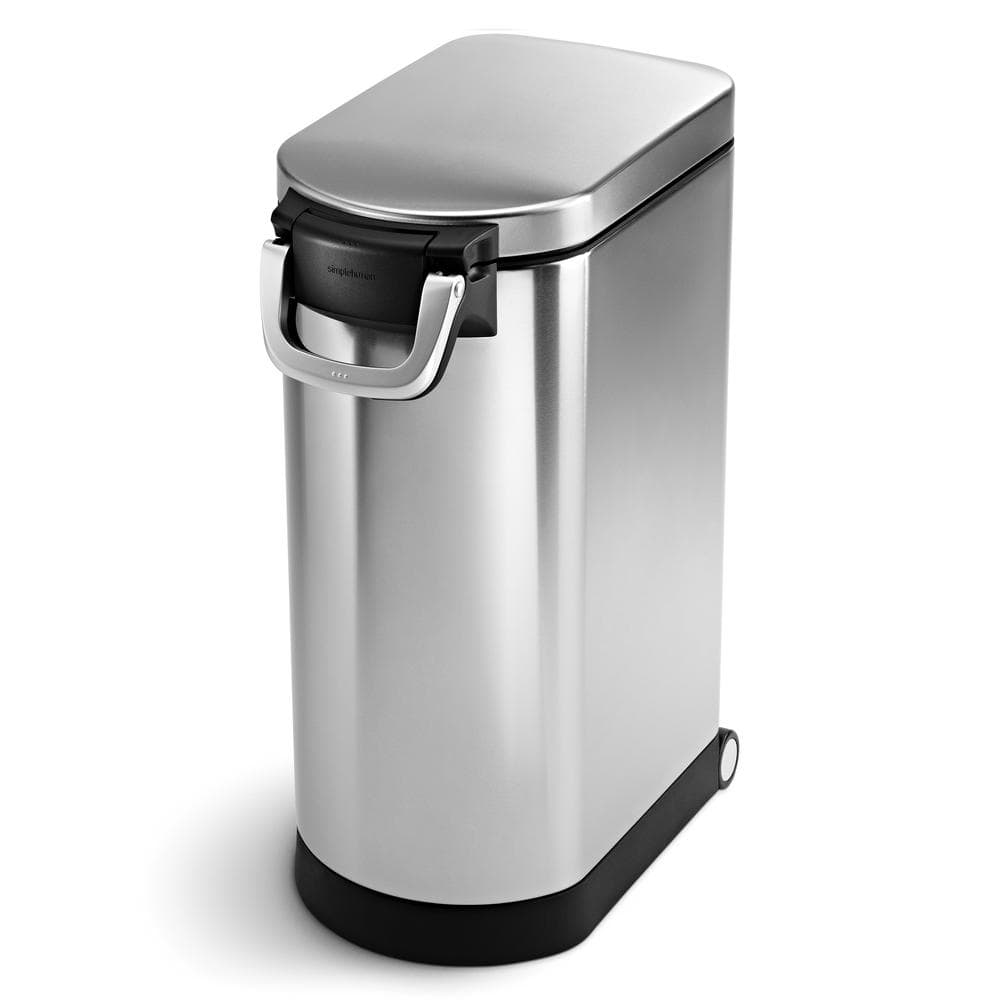 simplehuman X-Large Brushed Stainless Steel in Fingerprint-Proof Pet Food Storage Can CW1889