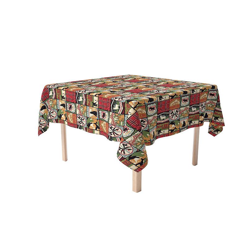 Square Tablecloth， 100% Polyester， 60x60， Great Outdoors Patchwork