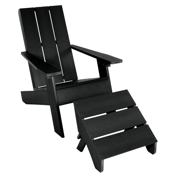 Italica 2pc Modern Adirondack Chair And Folding Ottoman Highwood