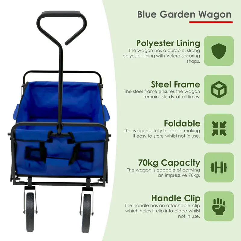 Folding outdoor garden large load tools trolley