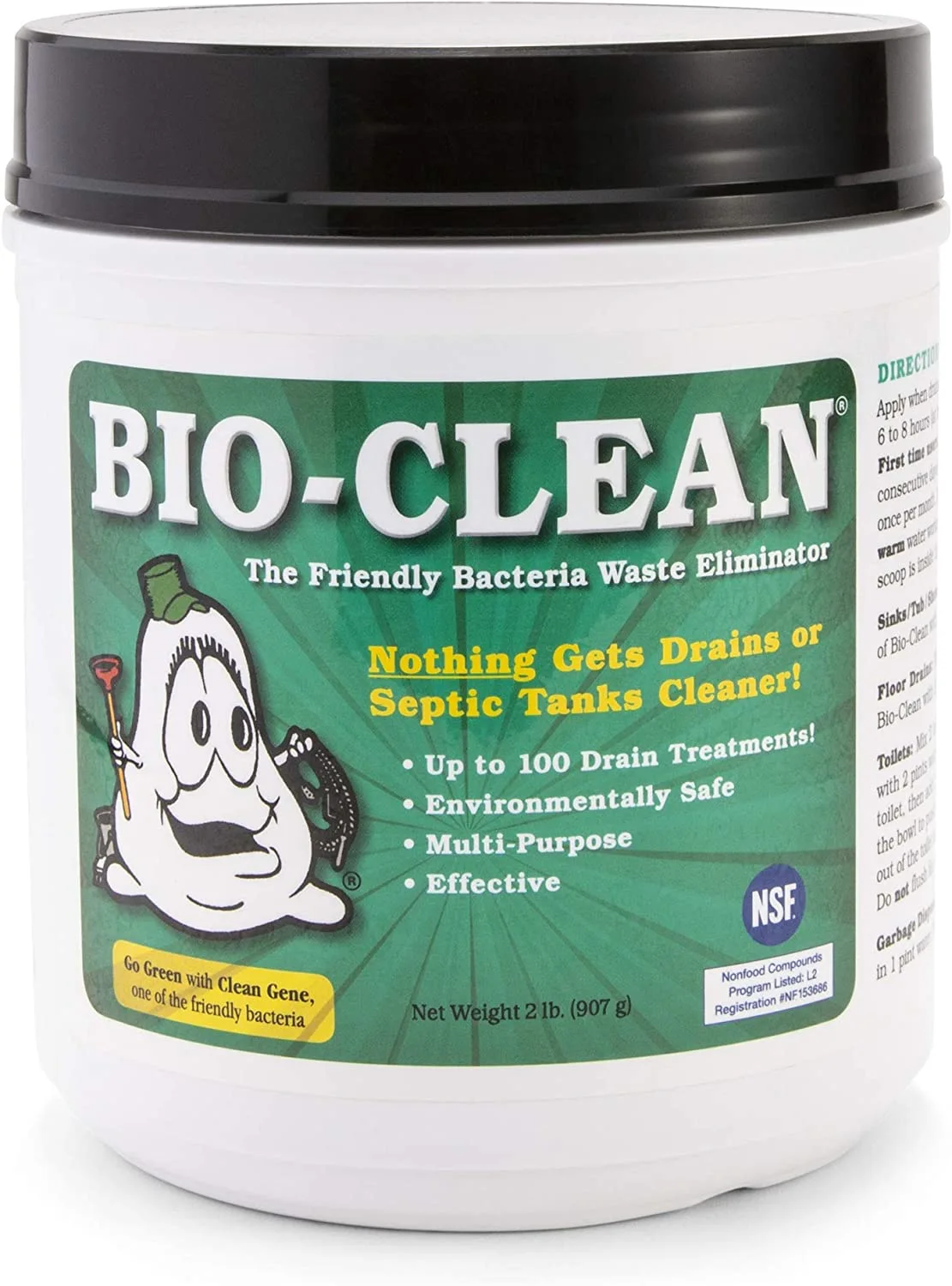 Bio-Clean Drain Septic 2# Can Cleans Drains- Septic Tanks - Grease Traps All Natural