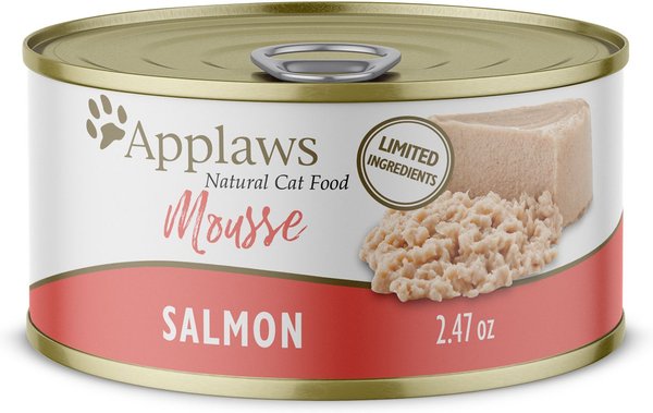 Applaws Mousse Salmon Grain-Free Wet Cat Food， 2.47-oz can， case of 24