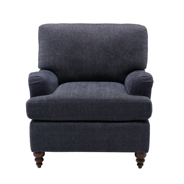 Upholstered Armchair Accent Chair with Solid Wood Legs - 35