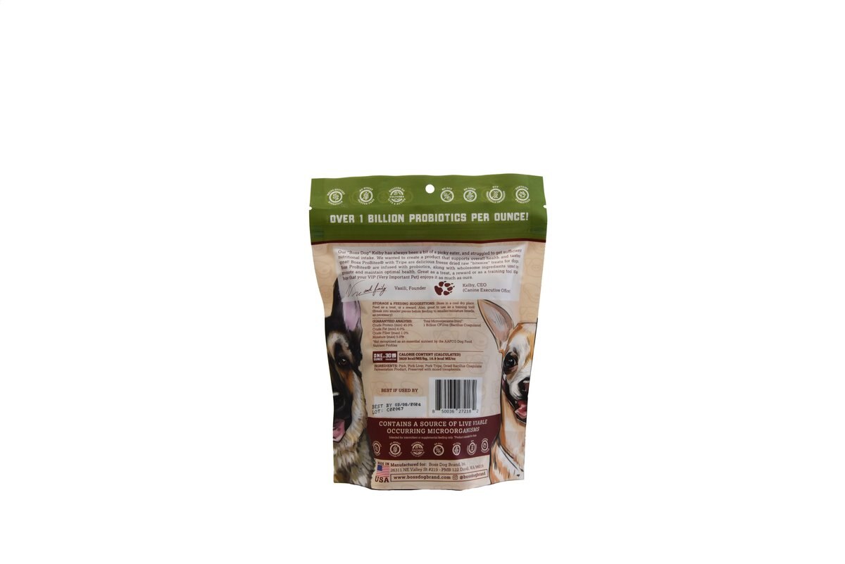 Boss Dog Probites Beef with Tripe Dog Treats， 3-oz bag