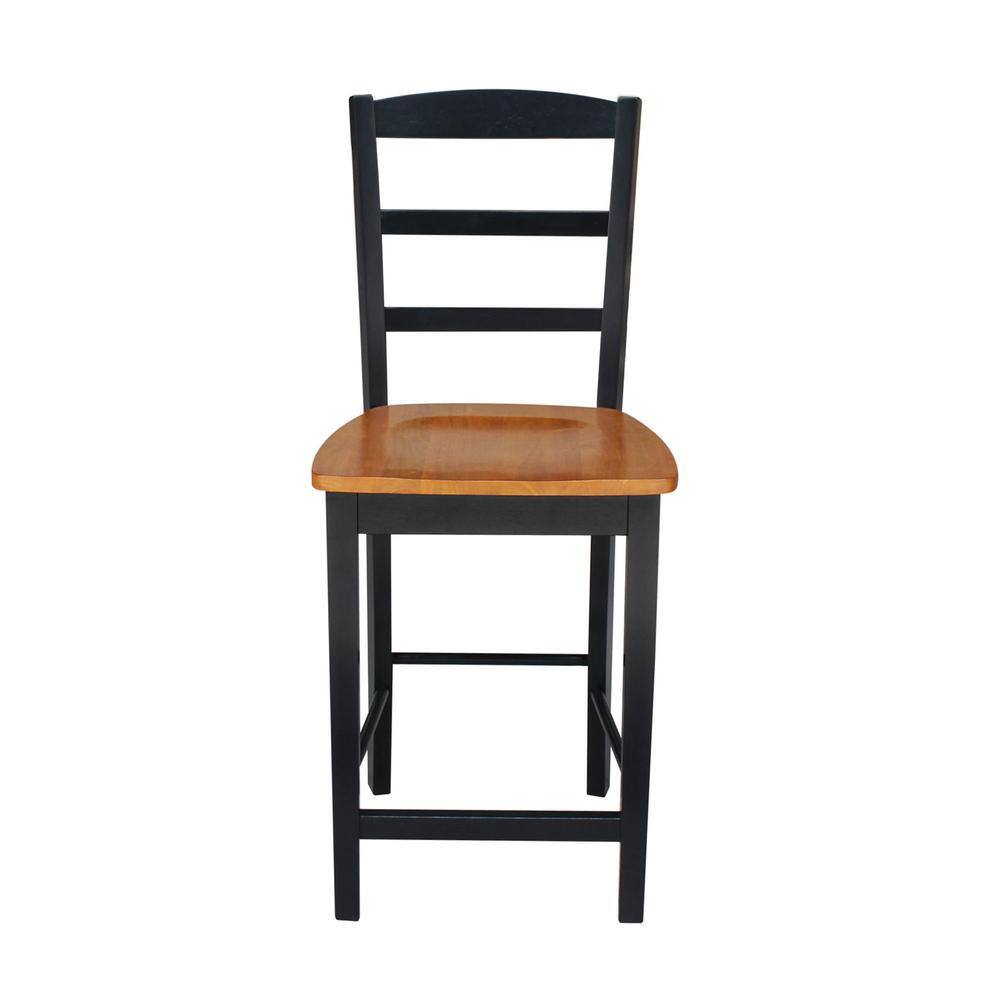 International Concepts Madrid 24 in. Black and Cherry Bar Stool S57-402