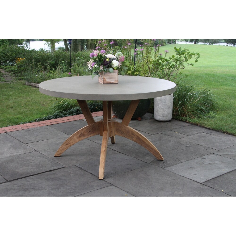 5 pc. Nadine Teak and Wicker Round Dining Set