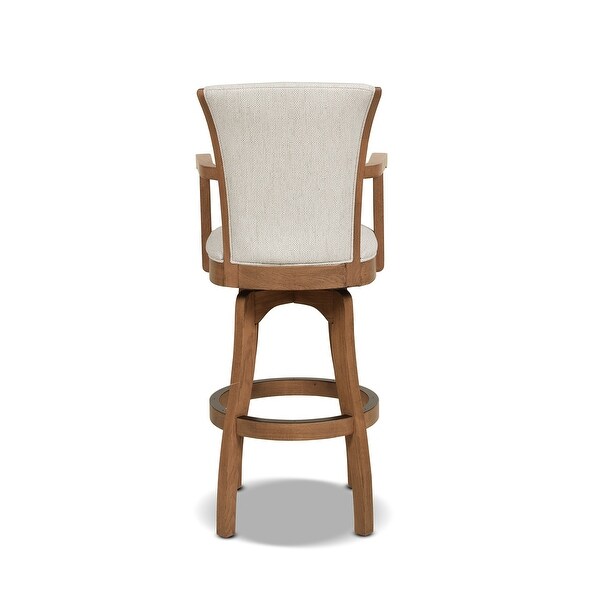 Williams Oak Wood Swivel Bar Stool and Counter Stool with Armrests