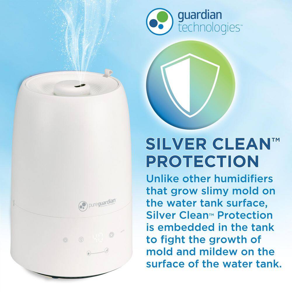 Pure Guardian 0.50 Gal. 360 sq. ft. Cool Mist Ultrasonic Humidifier with Humidistat and Aromatherapy H955W