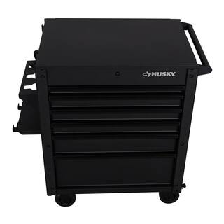 Husky 31 in. W x 23 in. D 6-Drawer Rolling Tool Cart in Black H30MECH6BLK