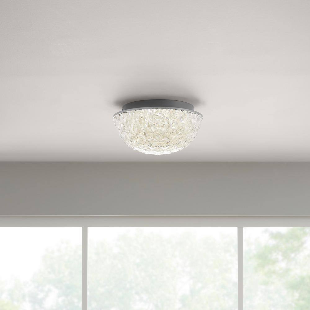 Home Decorators Collection Ellis Place 12.25 in. Chrome LED Round Flush Mount Modern Ceiling Light HD4971A