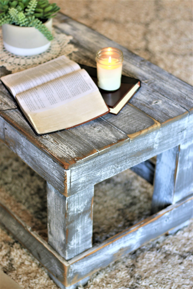 Gray Original Coffee Table No Shelf   Farmhouse   Coffee Tables   by Doug and Cristy Designs  Houzz