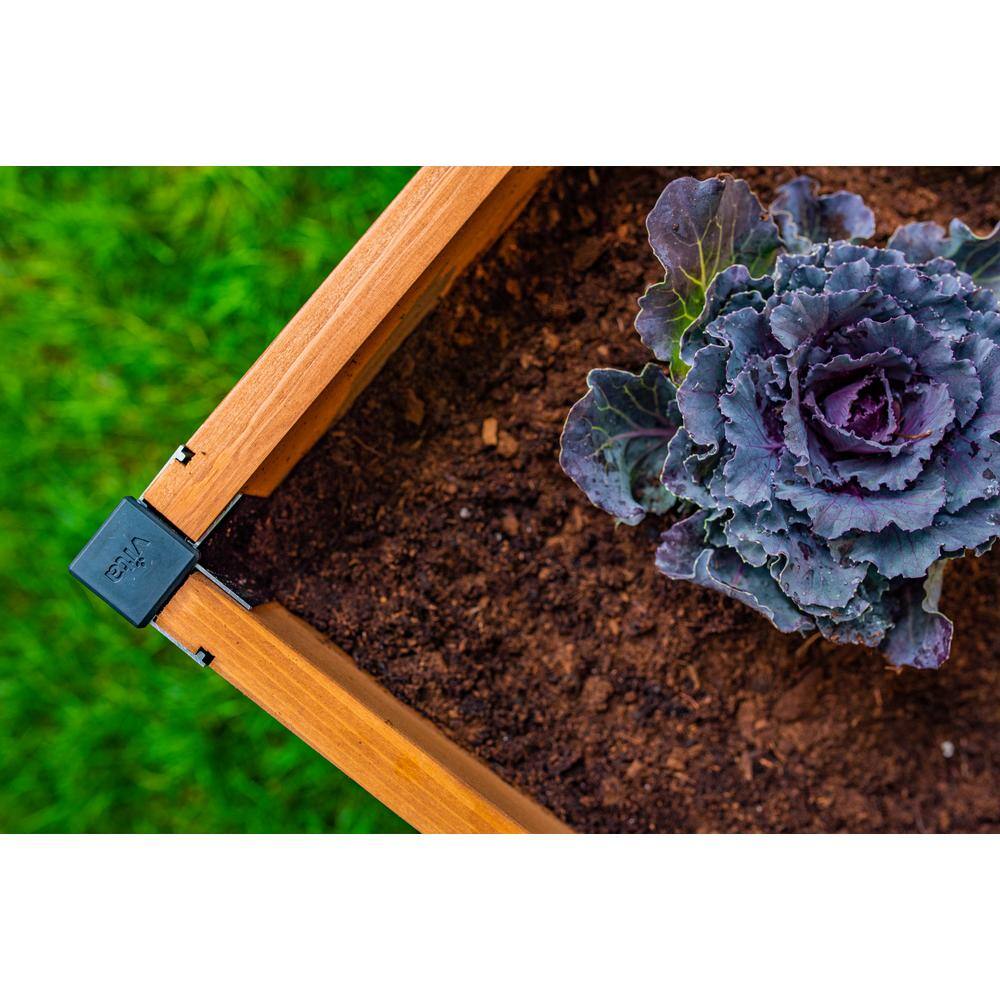 VITA Mezza 3'L x 5'W x 22H Cedar Keyhole Composting Garden Golden Brown VT17702 VT17702