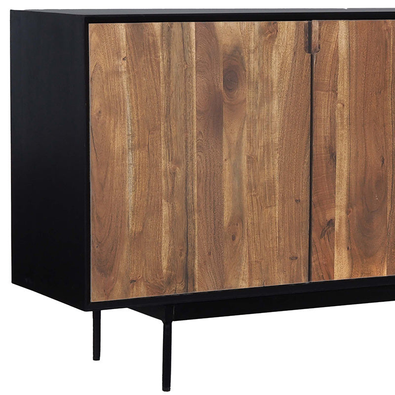 NAKITA Sideboard Buffet 160 cm Solid Acacia Wood - Honey & Black