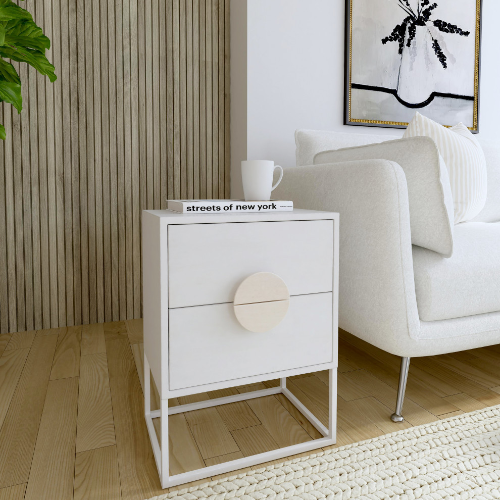 Lennasa 2 drawers End Table   Contemporary   Accent Chests And Cabinets   by BisonOffice  Houzz