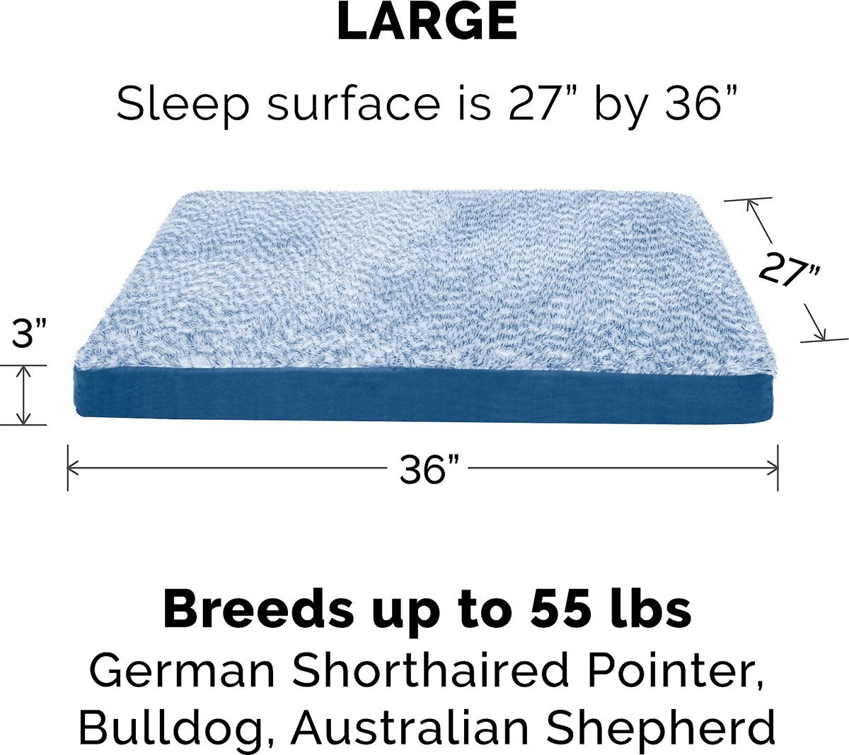 FurHaven Faux Fur and Suede Deluxe Cooling Gel Dog and Cat Mattress