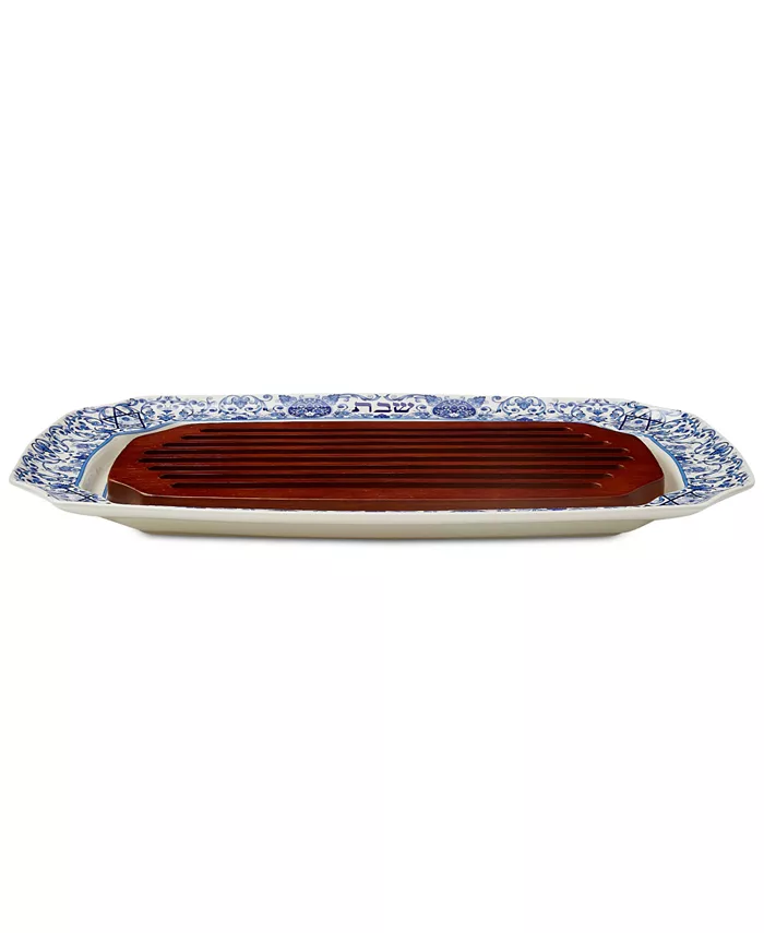 Spode Judaica Challah Tray with Wooden Insert