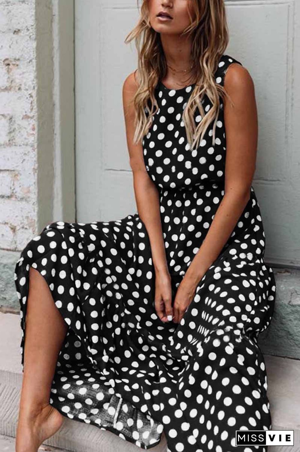 Polka Dot Round Neck Dress (5 Colors)