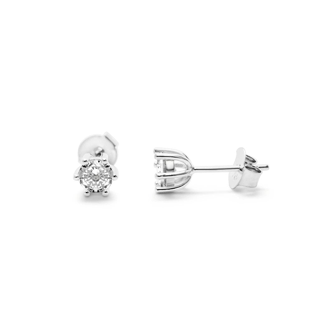 Stia  6 Prong CZ Stud - Diamond