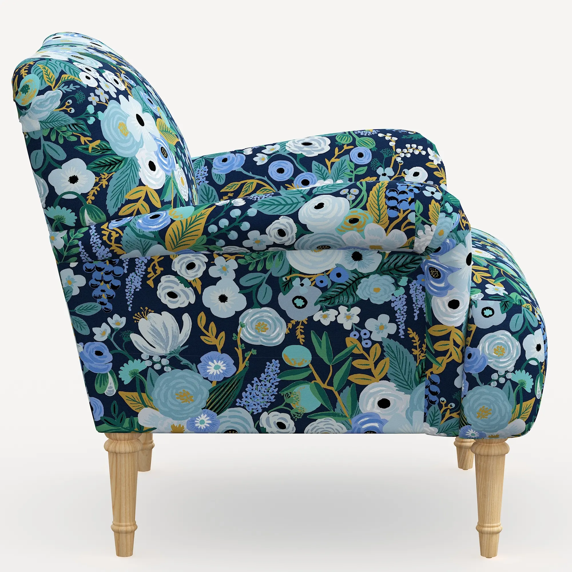 Rifle Paper Co. Bristol Garden Party Blue Accent Chair