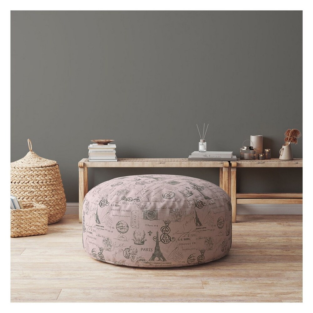 Joita Indoor Paris Round Zipper Pouf Cover Only 24\