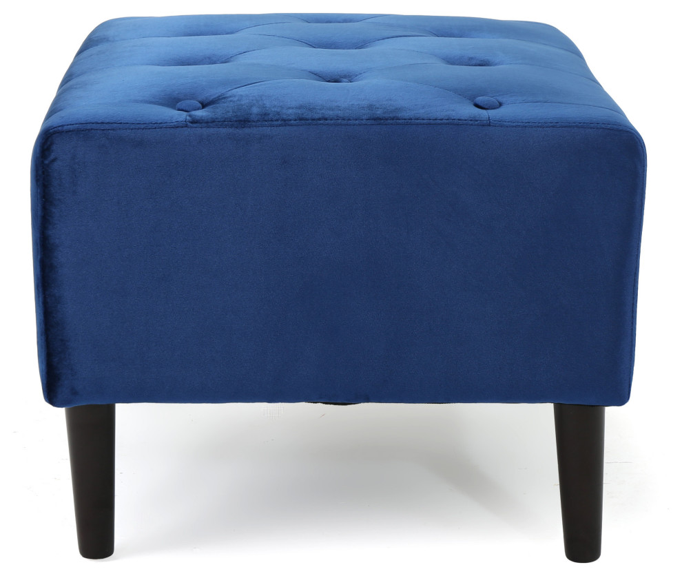 GDF Studio Kalani Tufted New Velvet Ottoman   Midcentury   Footstools And Ottomans   by GDFStudio  Houzz