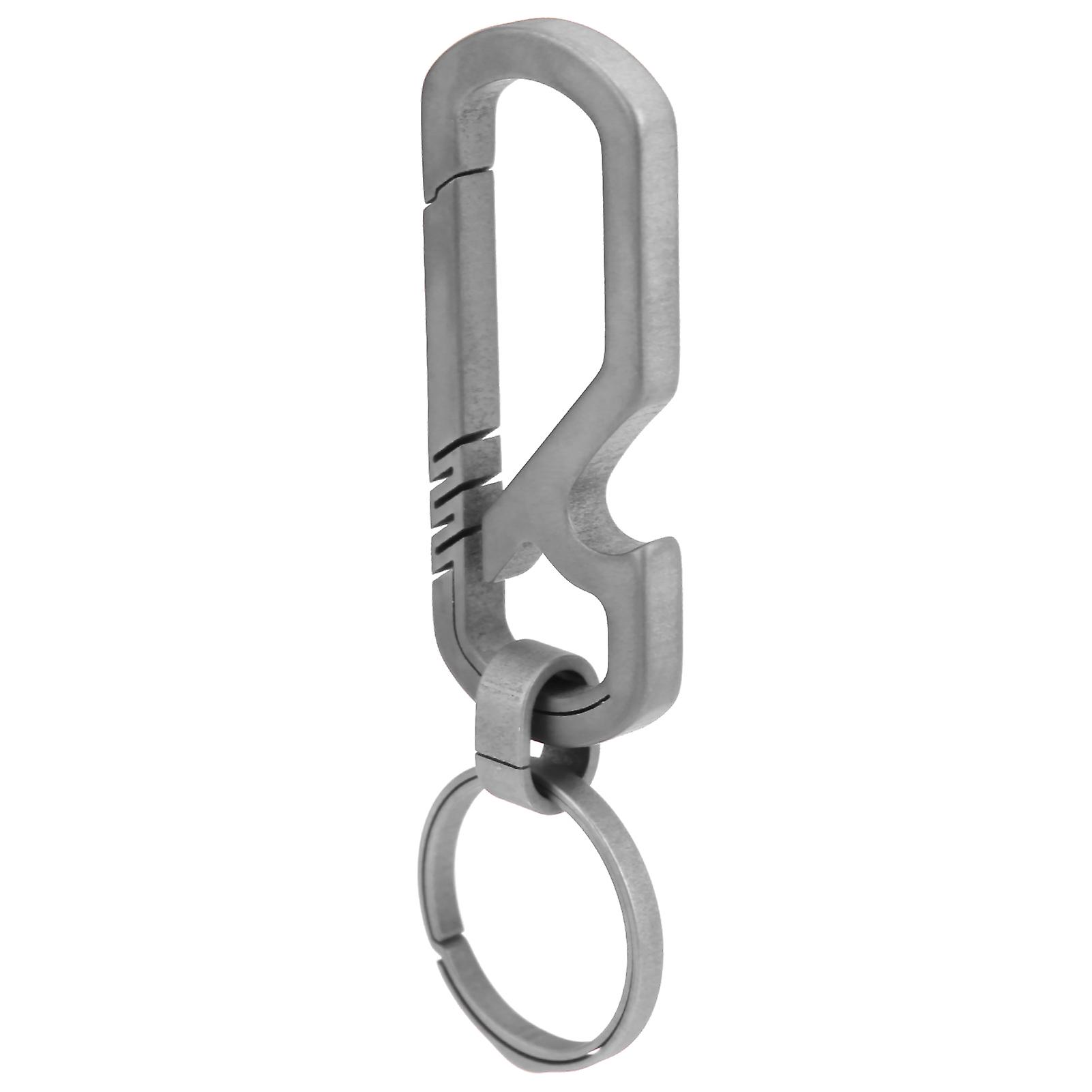 Outdoor Multifunctional Titanium Alloy Keychains Clip Bottle Opener Keyring Holdergray