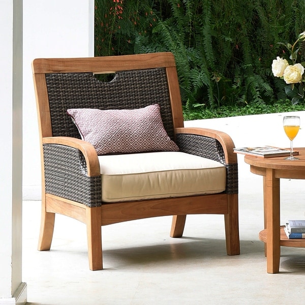 Cambridge Casual Palma 3piece Teak Wicker Outdoor Chat Set with FREE Pillow